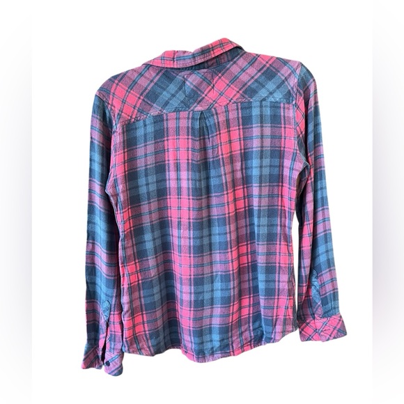 RAILS Pink Grey Blue Hunter Plaid Flannel Button Down Shirt - Picture 4 of 7